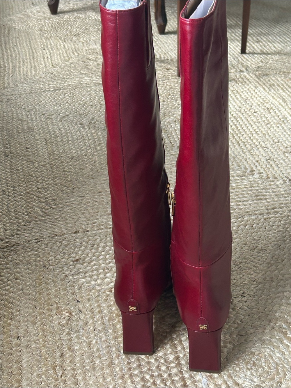 Sam Edelman Tall Leather Burgundy Boot - Picture 2 of 13